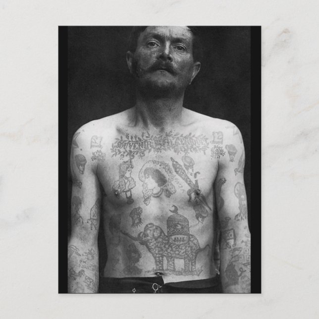 Cartão Postal Tatuagens na prisão (Frente)