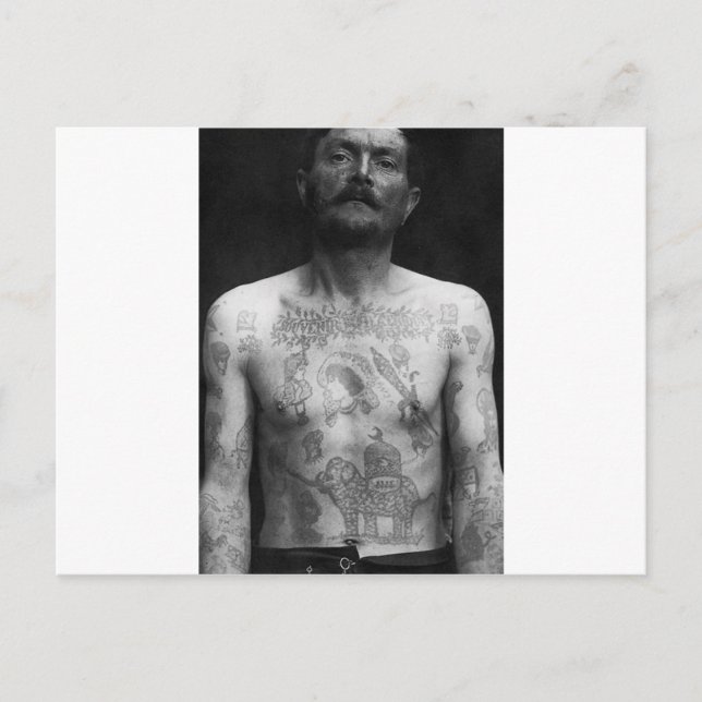 Cartão Postal Tatuagens na prisão (Frente)