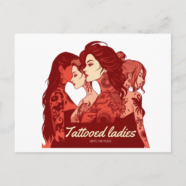 Cartão Postal Tatued Ladies Club, Cartão-postal Red Design (Frente)