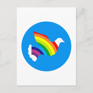 Cartão Postal Taube Regenbogen pomve arco-íris