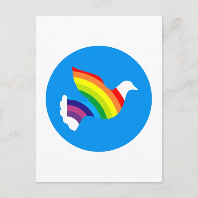 Cartão Postal Taube Regenbogen pomve arco-íris (Frente)