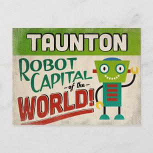 Cartão Postal Taunton Massachusetts Robot - Funny Vintage