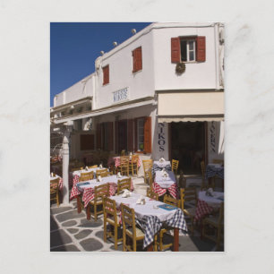 Cartão Postal Taverna Nikos, Mykonos, Ilhas Cíclades, Grécia