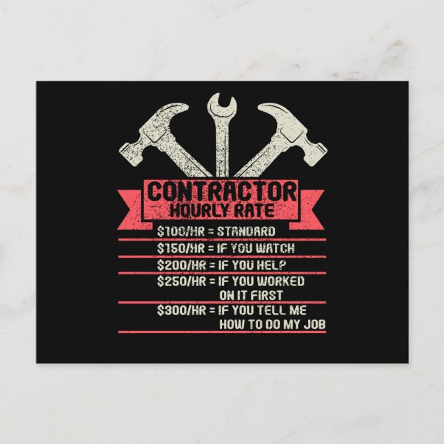 Cartão Postal Taxa Horária de Reparo Mecânico Taxa Horária (Frente)