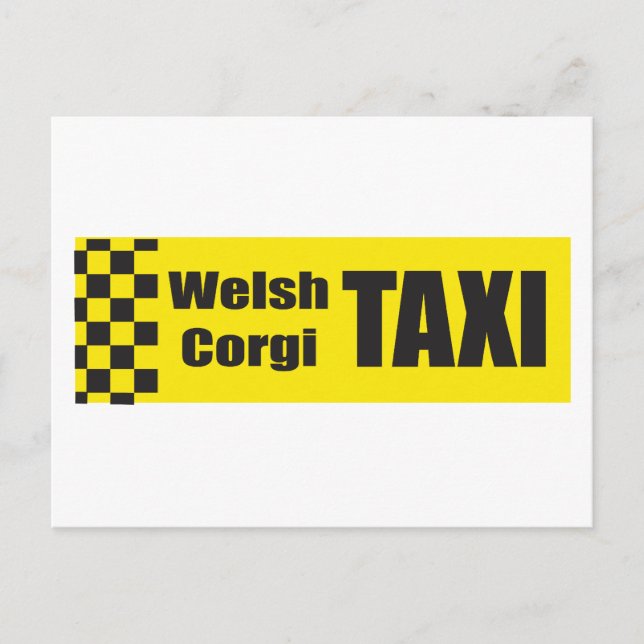 Cartão Postal Taxi Welsh Corgi (Frente)