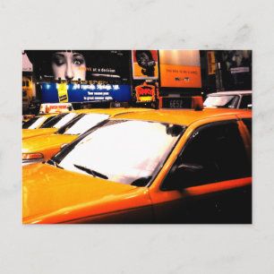 Cartão Postal Táxis Amarelos da Times Square na Cidade de Nova Y