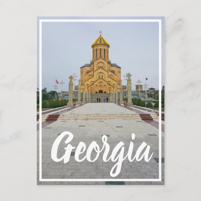 Cartão Postal Tbilisi Georgia Sameba, a Santa Catedral da Trinda (Frente)