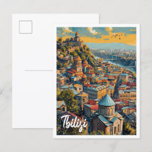 Cartão Postal Tbilisi Georgia Vintage Art Viagem