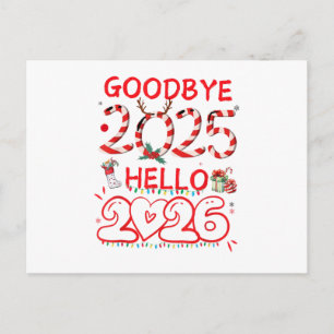Cartão Postal Tchau 2025 Olá 2026 Feliz Natal Feliz Ano