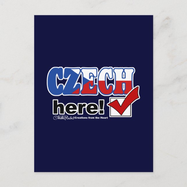 Cartão Postal Tcheco Aqui (Escuro) (Frente)