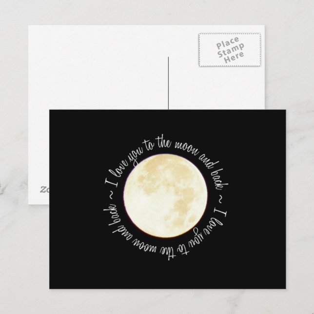 Cartão Postal Te Amo à Lua (Frente/Verso)