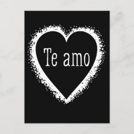 Cartão Postal Te amo em espanhol preto e branco