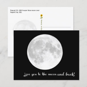 Cartão Postal Te amo na lua e de volta. SD -