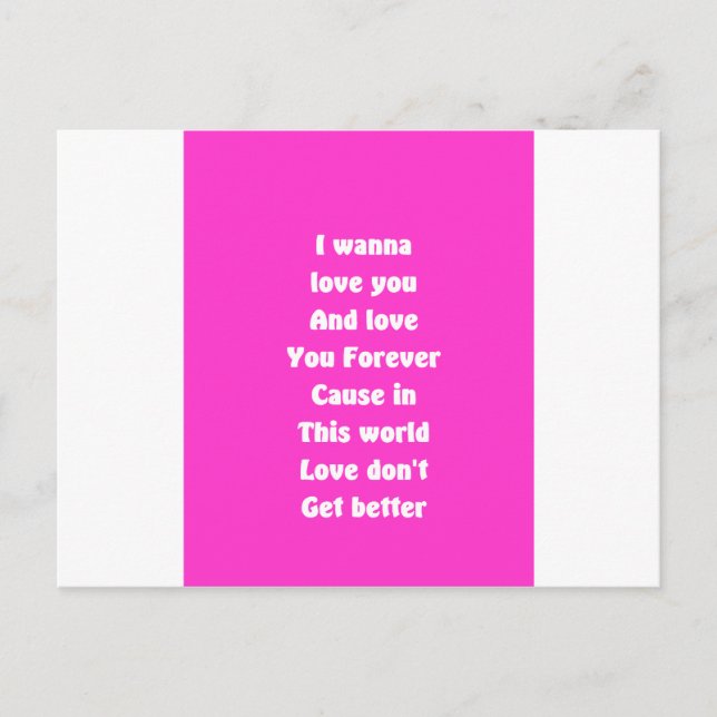 Cartão Postal Te amo para sempre (Frente)