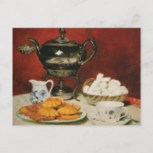 Cartão Postal Tea e rolos derretidos - Albert Anker