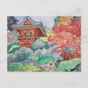 Cartão Postal Tea House, em São Francisco, pintor aquoso