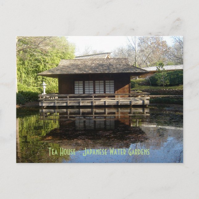 Cartão Postal Tea House - Jardins de Água Japoneses (Frente)