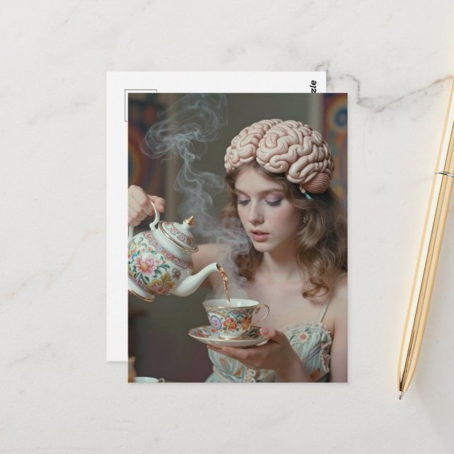 Cartão Postal Tea on Her Brain Surreal (Frente/Verso In Situ)