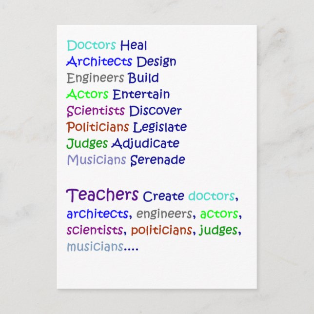 Cartão Postal Teachers Create (Frente)