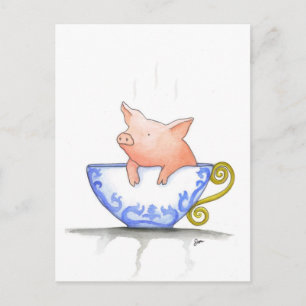 Cartão Postal Teacup Pig Impressão