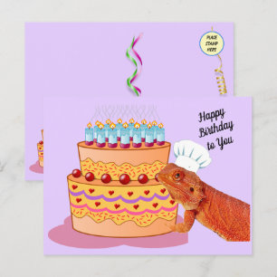 Cartão Postal Teak o Barbudão Deseja um Feliz Aniversário 