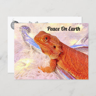 Cartão Postal Teak the Bearded Dragon Christmas