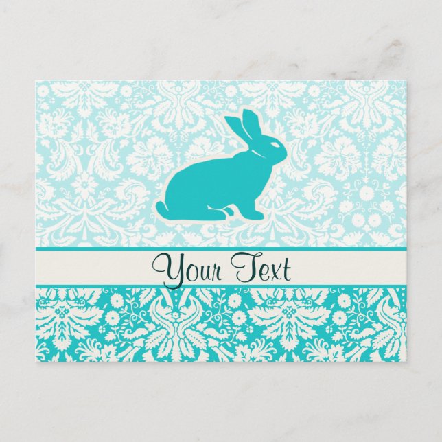 Cartão Postal Teal Bunny (Frente)