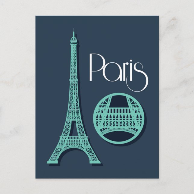 Cartão Postal Teal de Paris (Frente)