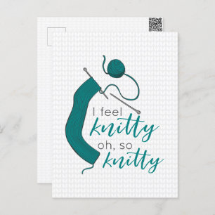 Cartão Postal Teal I Sinta Knitty Postcard