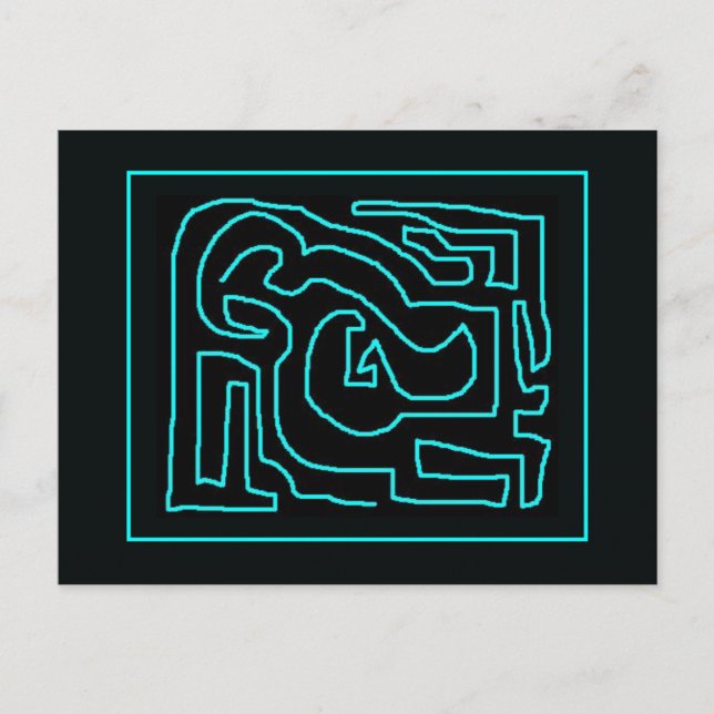 Cartão Postal Teal Maze por Mark Edward Westerfield (Frente)