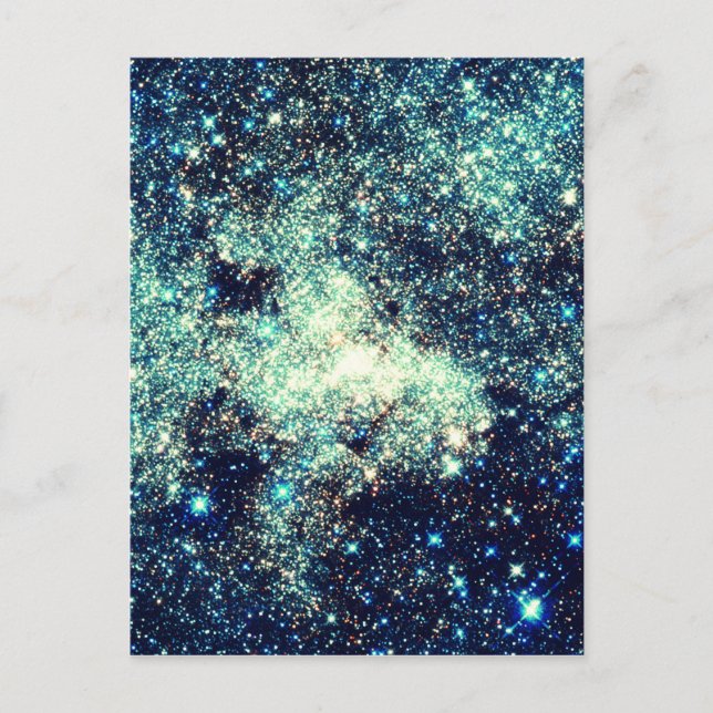 Cartão Postal Teal Milky Way Galaxy (Frente)