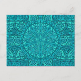 Cartão Postal Teal Starburst Design