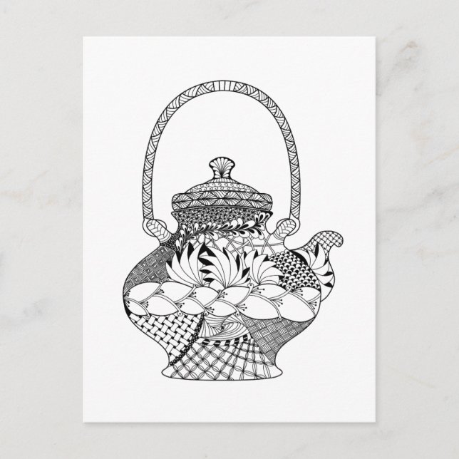 Cartão Postal Teapot Doodle (Frente)