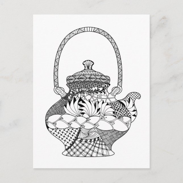 Cartão Postal Teapot Doodle (Frente)