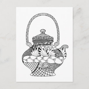 Cartão Postal Teapot Doodle