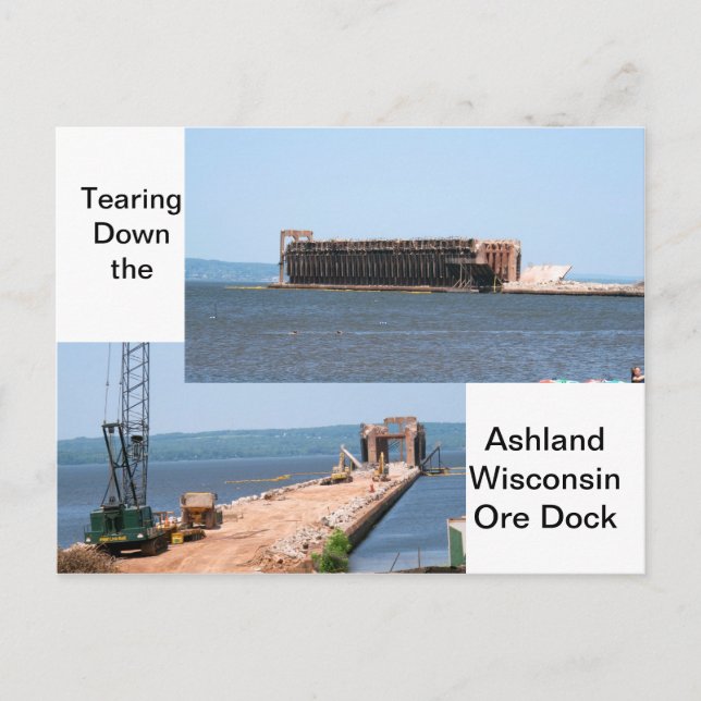Cartão Postal Teardown The Ashland Wisconsin Ore Dock (Frente)