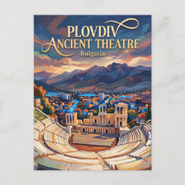 Cartão Postal Teatro Antigo de Plovdiv Bulgária