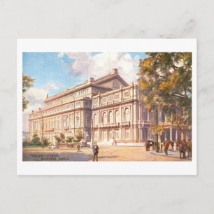 Cartão Postal Teatro Colon Antigo, Buenos Aires, Argentina