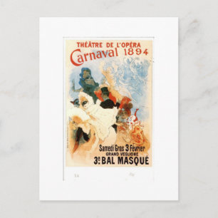 Cartão Postal Teatro da Ópera Carnaval 1894 Vintage Francês Po
