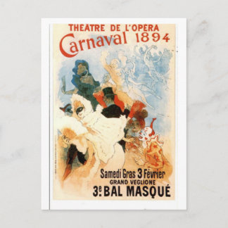 Cartão Postal Teatro da Ópera Carnaval 1894 Vintage Po Francês