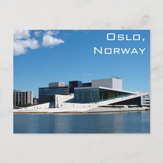 Cartão Postal Teatro da ópera de Oslo em Noruega em um dia de (Frente)