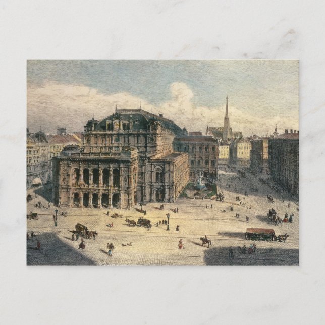 Cartão Postal Teatro da ópera do estado de Viena, c.1869 (Frente)