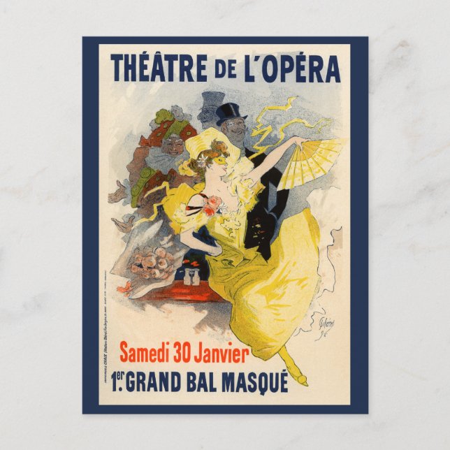 Cartão Postal Teatro de Ópera, Jules Chéret (Frente)
