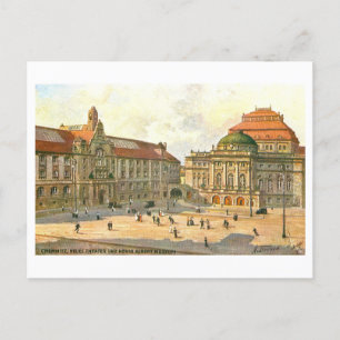 Cartão Postal Teatro e Museu Vintage, Chemnitz, Alemanha