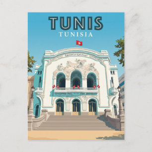 Cartão Postal Teatro Municipal de Tunes Tunísia