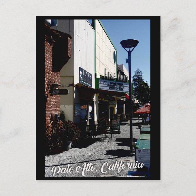 Cartão Postal Teatro na California Ave, Palo Alto, Califórnia (Frente)
