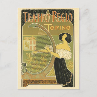 Cartão Postal Teatro Regio Arte Nova Francês Antigo