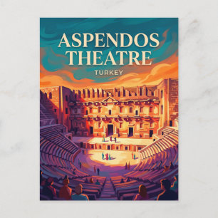 Cartão Postal Teatro Romano de Aspendos Turquia