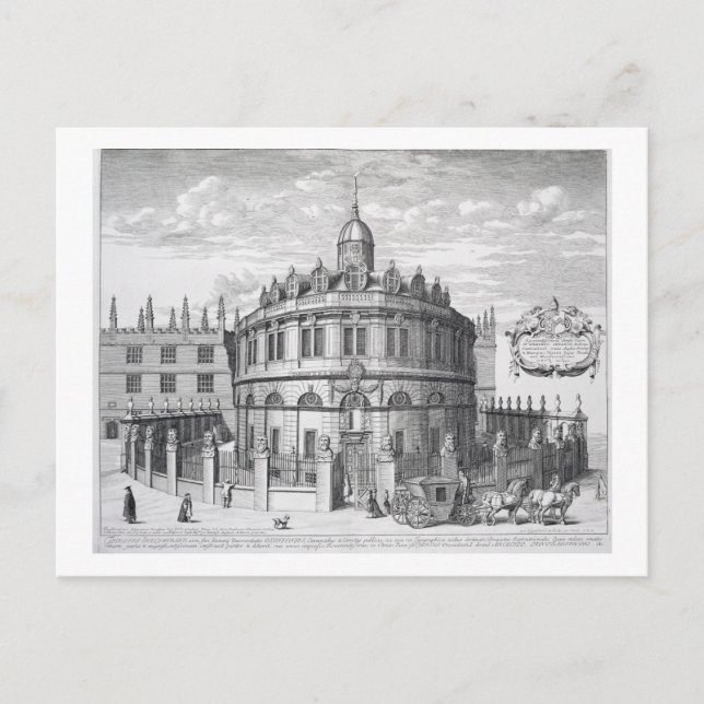 Cartão Postal Teatro Sheldonian, Oxford, de Oxonia Illustrat (Frente)