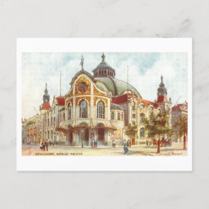 Cartão Postal Teatro Vintage Apollo em Düsseldorf, Alemanha